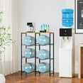 thumbnail image 3 of 5 Gallon Water Jug Holder, Water Jug Stand with Storage Rack, 3-Tiers Water Dispenser Stand, Water Bottle Stand for Kitchen, Office, Living Room, Brown, 3 of 8