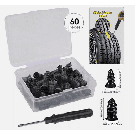 Aochuangtai 60pcs Tire Repair Kit DIY Flat Tire Repair Car Truck Motorcycle Home Plug Patch