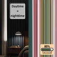 thumbnail image 3 of Colorful Striped Blackout Curtains for Bedroom/Living Room, Pinch Pleated Black Out Curtains, Sage Green Pink White Vertical Lines Room Darkening Window Drapes with Hooks 2 Panels, 59"x70", 3 of 8
