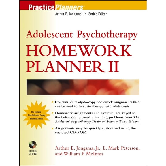 Pre-Owned Adolescent Psychotherapy Homework Planner II (Paperback) by Arthur E Jongsma, L Mark Peterson, William P McInnis