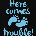 thumbnail image 2 of CafePress - Here Comes Trouble Maternity T Shirt - Maternity Dark T-Shirt, 2 of 3