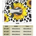 thumbnail image 3 of Cow Print Sunflower Throw Blanket Flannel Fleece Bed Blanket Cozy Air Conditioning Blanket Plush Blanket for Bedroom Living Sofa Car 60"x50", 3 of 6