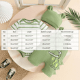 thumbnail image 3 of dmqupv Newborn Boy Outfits Newborn Baby Boy Outfit Short Sleeve Romper Overalls Suspender Shorts Set Summer Clothes Green,3-6 Months, 3 of 8