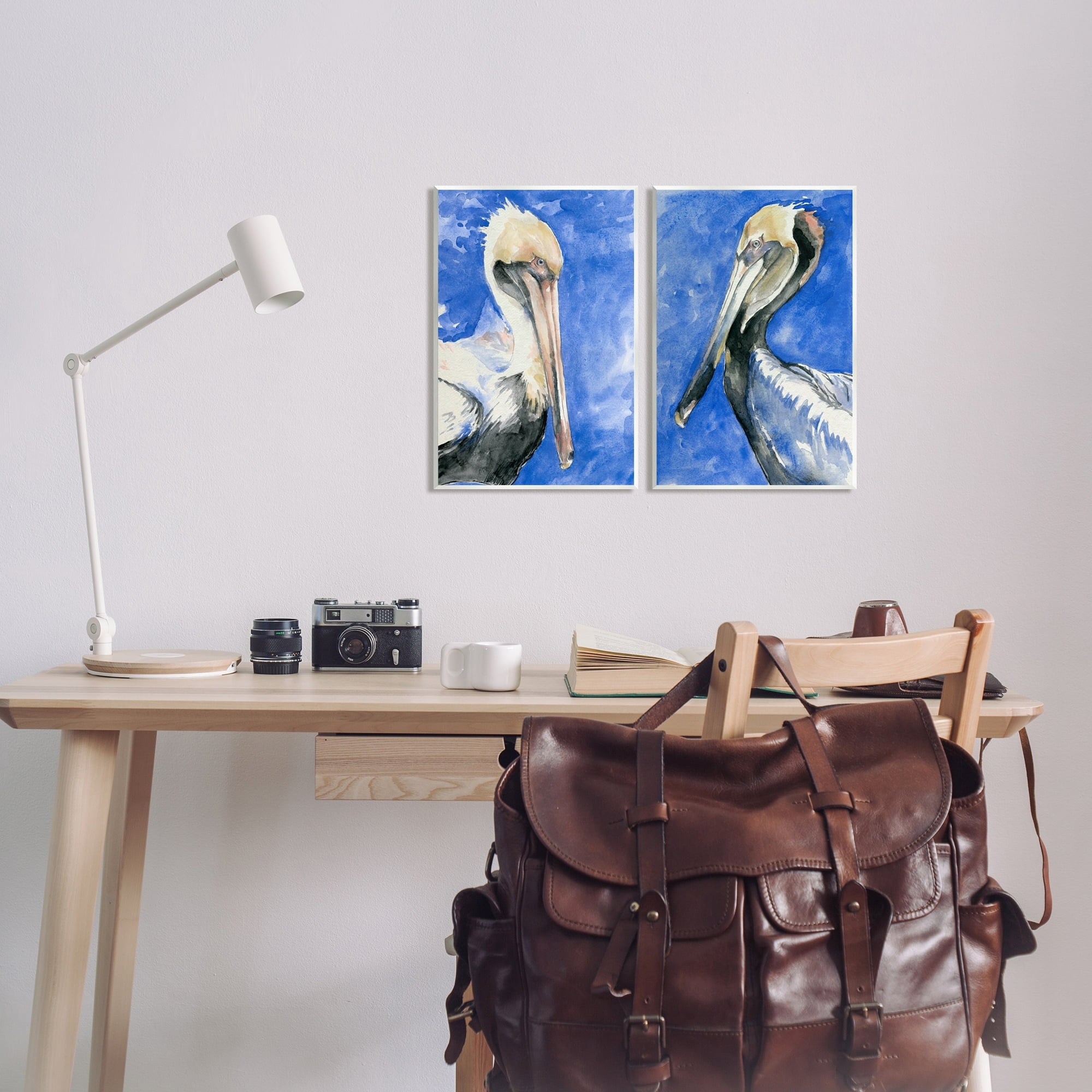 Stupell Industries Nautical Pelican Birds Portrait Nature Animal Painting Painting Unframed Art Print Wall Art, Set of 2, Design by Jennifer Paxton Parker