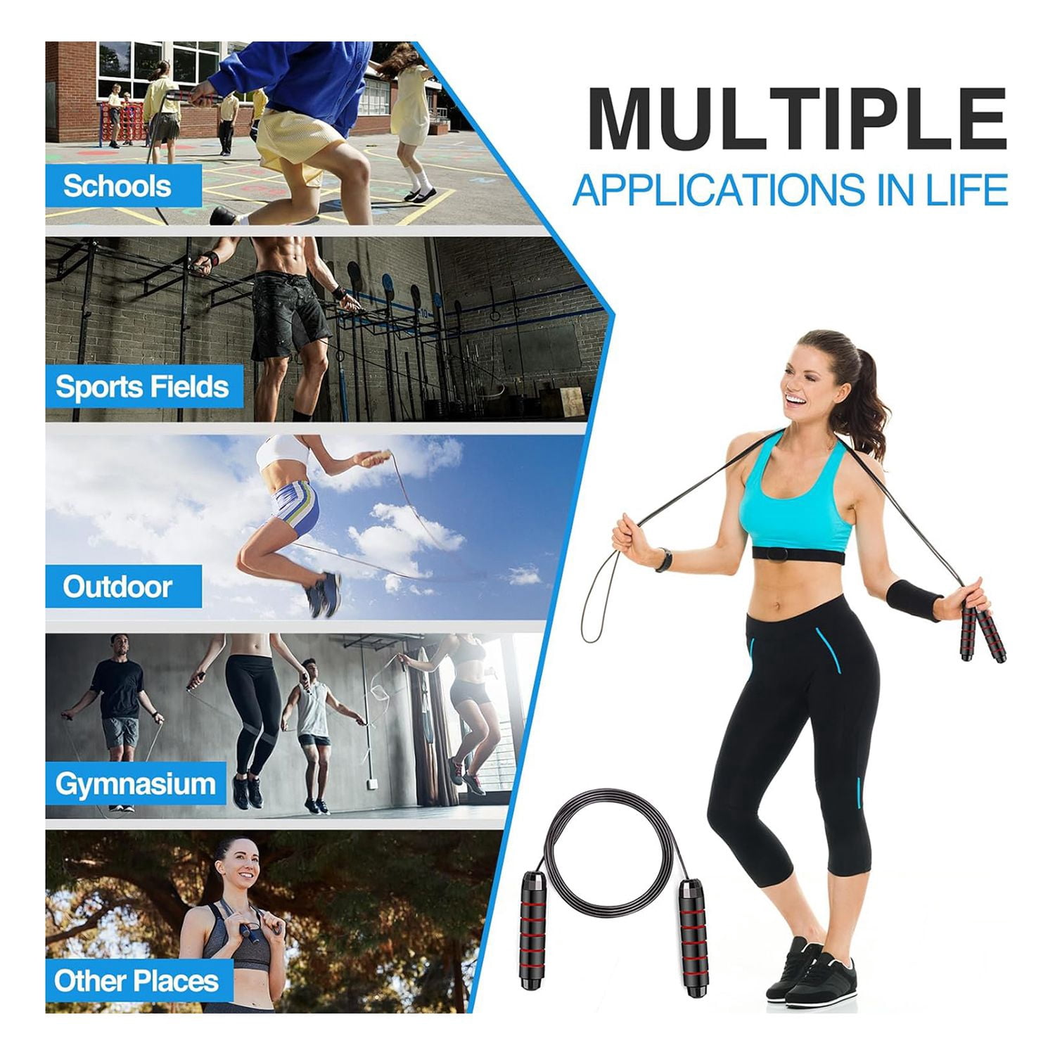 Adjustable Skipping Rope, Rapid Speed Jumping Rope for Cardio, Endurance Training