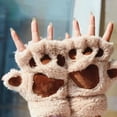 thumbnail image 3 of Guantes De Mujer Sunnimix Garra De Gato Medio Dedo Sin Dedos Beige, 3 of 8