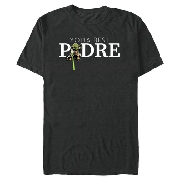 Star Wars Yoda Lightsaber Best Padre Birthday Día del Padre - Short Sleeve Blended T-Shirt for Adults - Customized-Dark Heather