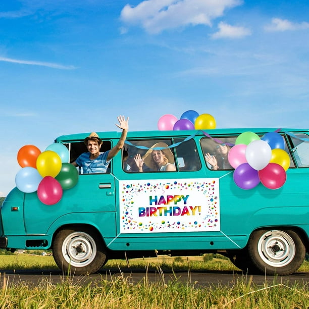 Rainbow Birthday Parade Car Decorations Kit, Happy Birthday Car