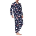 thumbnail image 2 of Sikiie Watercolor Stars Mens Pajama Set, Soft Warm Long Sleeve Sleepwear, Cozy Button-Down Pjs for Men-XX-Large, 2 of 7