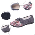 thumbnail image 5 of Floral Embroidered Dress Shoes for Women Comfortable Wide Toe Box Loafers Lightweight Canvas Casual Mary Jane Ballet Flat Gray Size 9, 5 of 6