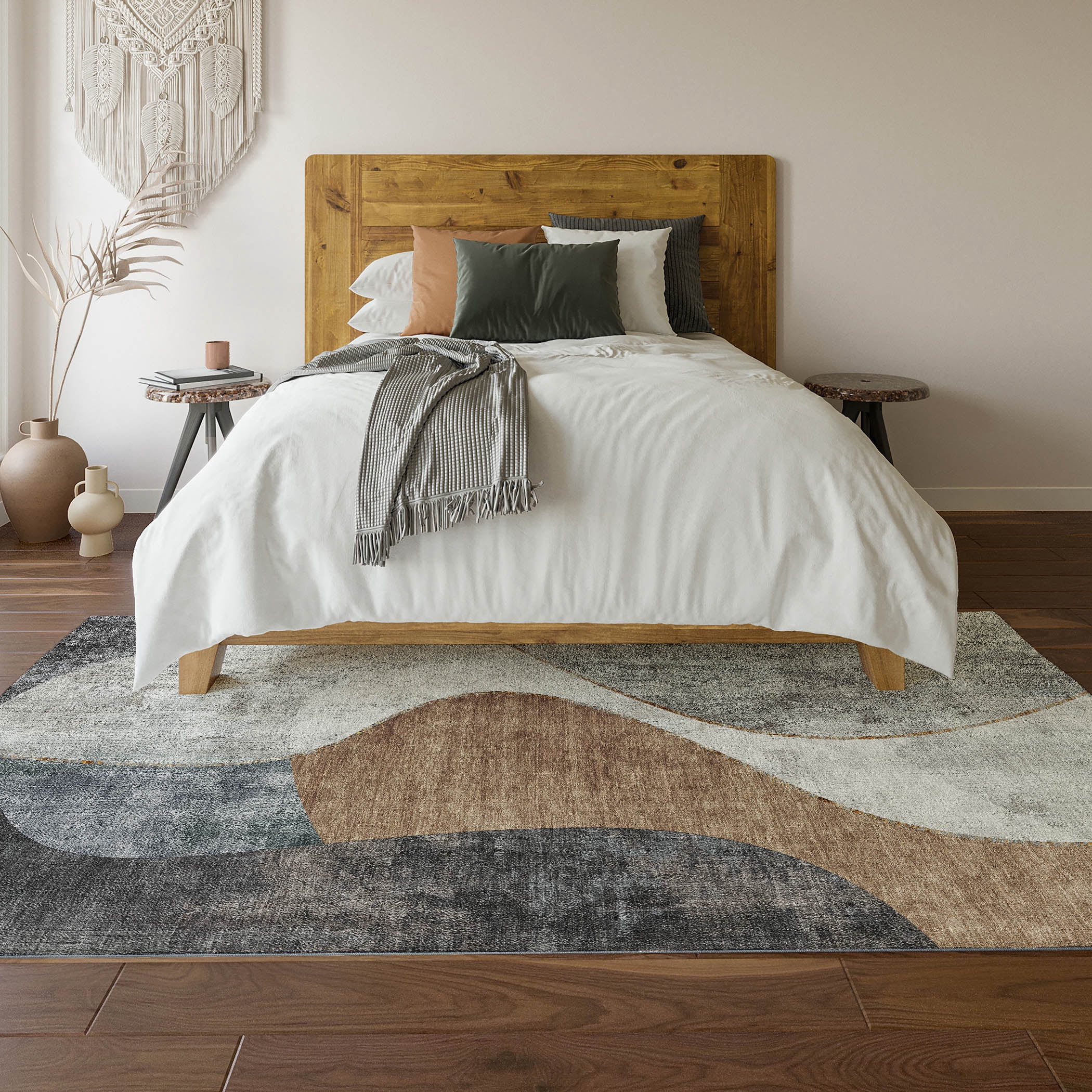 Addison Rugs Mayfield Washable Transitional Art Deco Gray Rectangle Rug, 8' x 10'