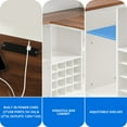thumbnail image 5 of DEXTRUS Home Bar Cabinet with Wine Storage & LED Lights, Bar Table with Power Outlets & Glass Rack, White, 5 of 8