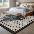 thumbnail image 4 of Large Area Rugs for Living Room Bedroom, Retro Flowers 8'x10' Rug Washable Carpet Runner Indoor Outdoor, Boho Ethnic Retro Abstract Florals Grid Non Slip Floor Mats Rug for Kitchen, Patio, 4 of 8