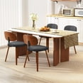 thumbnail image 4 of Patiojoy Dining Chairs Set of 4 Chenille Upholstered Kitchen Chairs with Curved Backrest Walnut & Dark Grey, 4 of 9