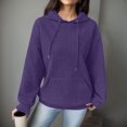 thumbnail image 2 of WEAIXIMIUNG Sweatshirts pour Femmes Sans Capuche avec Graphiques Mode Décontractée Couleur Unie Pull Ample à Manches Longues Patchwork, 2 of 6