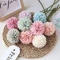 thumbnail image 2 of Homyu Artificial Flowers Chrysanthemum Ball Flowers Bouquet 10pcs Present for Important People Glorious Moral for Home Office Coffee House Parties and Wedding(Milk White), 2 of 6