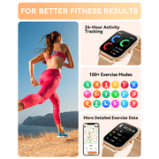Mingdaln Smart Watch fits for Android and Iphone, IP68 Waterproof, Suitable for Women Men 100+Sports Modes 1.85 inch Fitness Tracker, with Answer/Make Calls/Message Reminder, (Two watch straps)