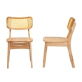 thumbnail image 3 of Pemberly Row 17.7" Wood and Rattan Dining Chair in Oak Brown (Set of 2), 3 of 9