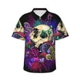 thumbnail image 2 of Yiaed Mushrooms and Skull Print Hawaiian Shirt for Men Short Sleeve Button Down Shirts Beach Shirts for Men-X-Large, 2 of 5