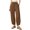 Brown, variant on SwiftWear Women's Wide Leg Cropped Pants with Elastic Waist & Side Pockets, Comfortable Ankle Length Lounge Trousers Relaxed Fit Casual Pants S-2XL