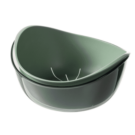 

Multifunctional Washbasin Plastic Double Layer Vegetable Drain Basket Domestic Kitchen Fruit Cabbage Vegetable Food Storage Clean Bowl Drain Basket-Dark green
