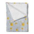 thumbnail image 2 of Bee Soft Flannel Fleece Throw Blanket, Hand-Drawn Outline of Insect with Splashed Yellow Paint on Plain Background, Cozy Plush for Indoor and Outdoor Use, 50" x 60", Multicolor, by Ambesonne, 2 of 5