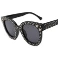 thumbnail image 1 of Gafas de sol con forma de ojo de gato y estrellas de cristal brillante vintage para mujer, gafas de sol con purpurina novedosa, 1 of 5
