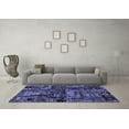 thumbnail image 3 of Ahgly Company Indoor Square Patchwork Blue Transitional Area Rugs, 4' Square, 3 of 4