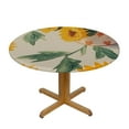 thumbnail image 3 of Chilfamy Farmhouse Round Table Cloth Plastic Cover, Waterproof Wipeable PVC Oilcloth Spillproof Tablecloth, Summer Round Outdoor Camping Tablecloth for Picnic Table, Yellow Sunflower 38-42, 3 of 8