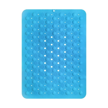 Blue Bath Shower And Tub Silicone Mat Non Slip Bathtub Mat With