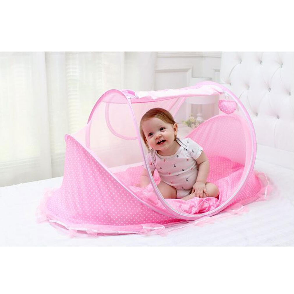 Folding Baby Infant Bed Pop-Up Mosquito Net Tent Kids Travel Bed Crib Canopy 