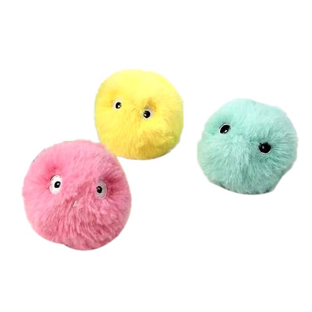 Black Paquete de 3 juguetes de peluche para gatos, bolas interactivas para chirriar, juguetes para patear gatitos