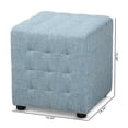 thumbnail image 6 of Baxton Studio Elladio Modern and Contemporary Light Blue Fabric Upholstered Tufted Cube Ottoman Set, 6 of 6