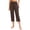 Brown, variant on SEAOPEN Capri Pants for Women Wide Leg Yoga Dress Cropped Pants Capri Leggings with Pockets for Casual Summer White,3XL