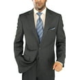 thumbnail image 2 of Salvatore Exte Men's Suit Modern Two Button Jacket Flat Front Pants Striped Charcoal, 2 of 6