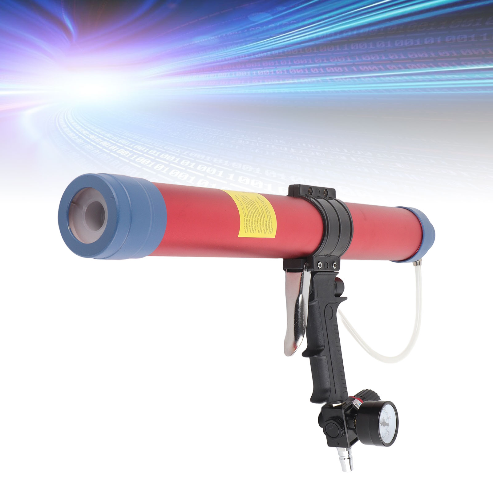 Pneumatic Glass Glue Gun Set 600ml Capacity Air Glue Gun with Pressure Gauge for Building Decoration