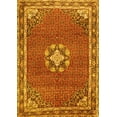 thumbnail image 1 of Ahgly Company Machine Washable Indoor Rectangle Medallion Yellow Traditional Area Rugs, 3' x 5', 1 of 4