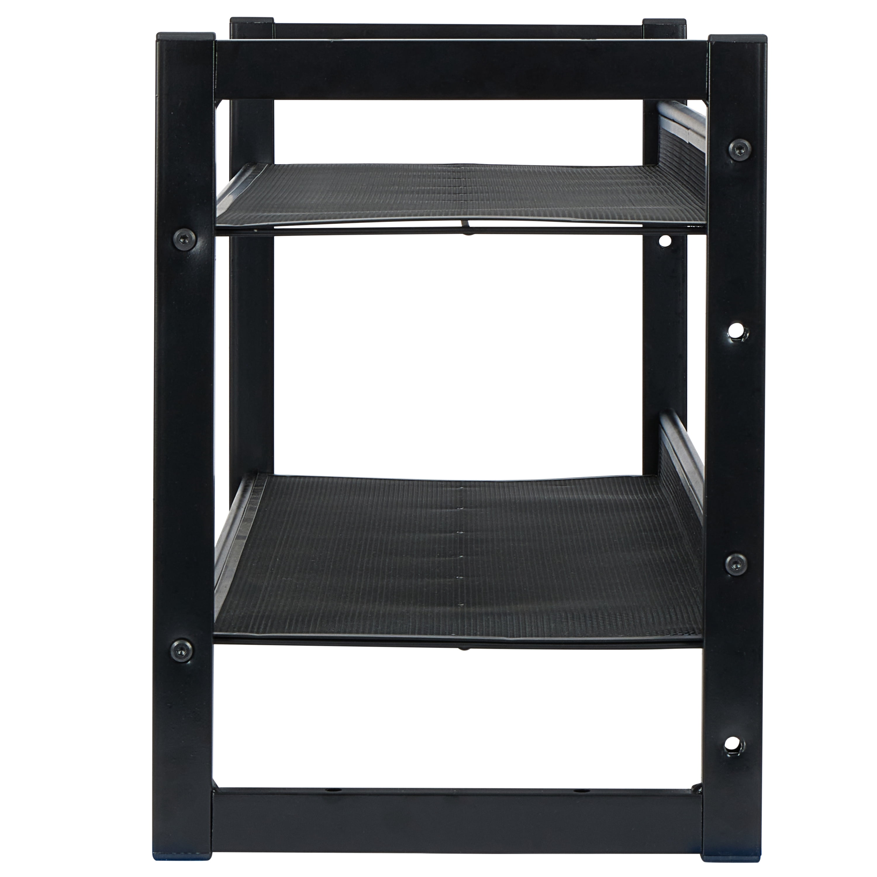 Organize It All 2 Tier Adjustable Mesh Shoe Rack in Black