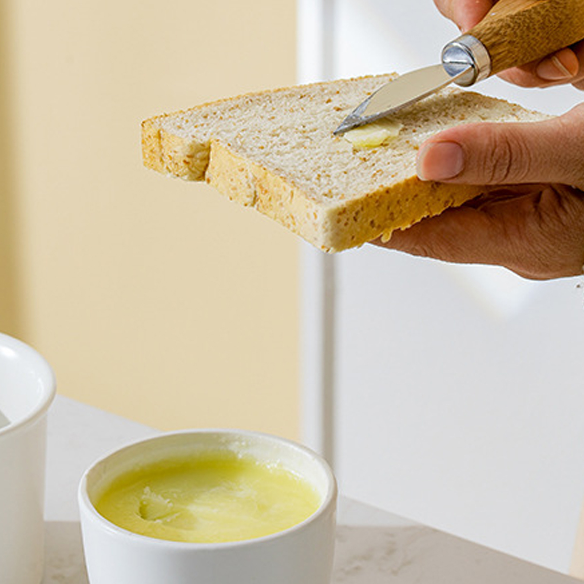 Beurrier Français En Céramique à Glaçure Réactive - Grand Format Avec Couvercle Et Ligne D'eau, Pour Beurre Frais à Tartiner, Vert Sauge