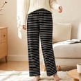 thumbnail image 7 of Women's Stripe Pajama Pants Casual Elastic Waist Loose Wide Leg Lounge Bottoms Comfy Casual Breathable Everyday Wear, 7 of 7
