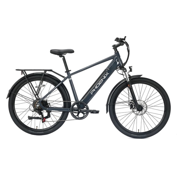 Phoenix Step-Over 27,5 po Suspension Avant Vélo Électrique Adulte 350W 36V/10,4Ah Shimano 7 Vitesses Freins à Disques Certifié UL2271/UL2849, Autonomie : 25 à 40 Miles