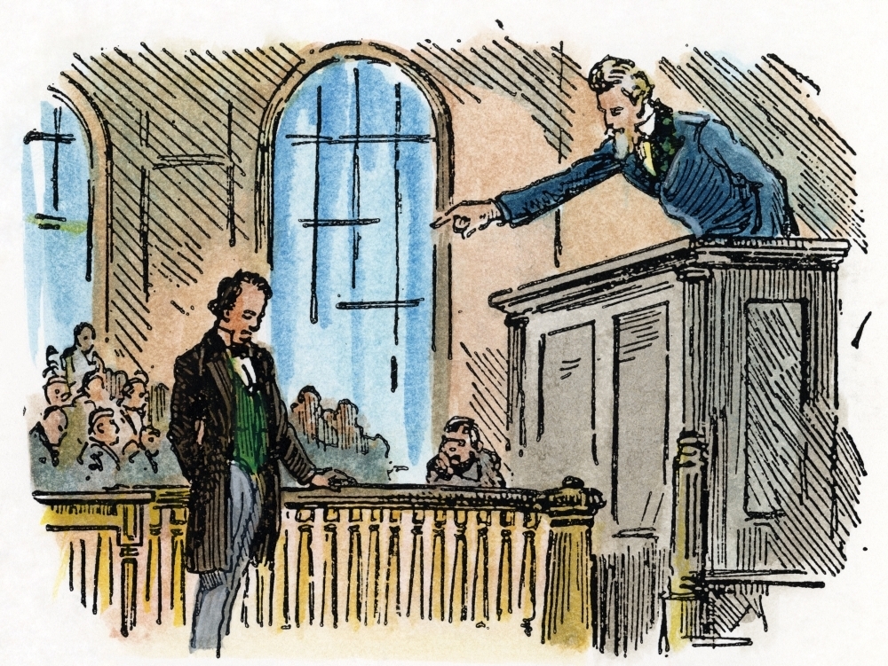 Johnson Impeachment 1869 Na Depiction Of Uncle Sam As The Presiding