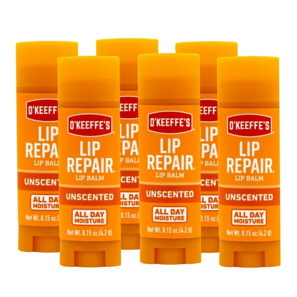 Bálsamo labial sin perfume O'Keeffe's Lip Repair para labios secos (x6)