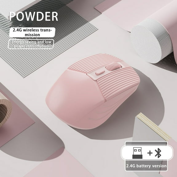 Yyuenw 2.4GHz Wireless Silent Mouse, Type-C Rechargeable, Pink, Plug and Play for PC, Desktop, Laptop