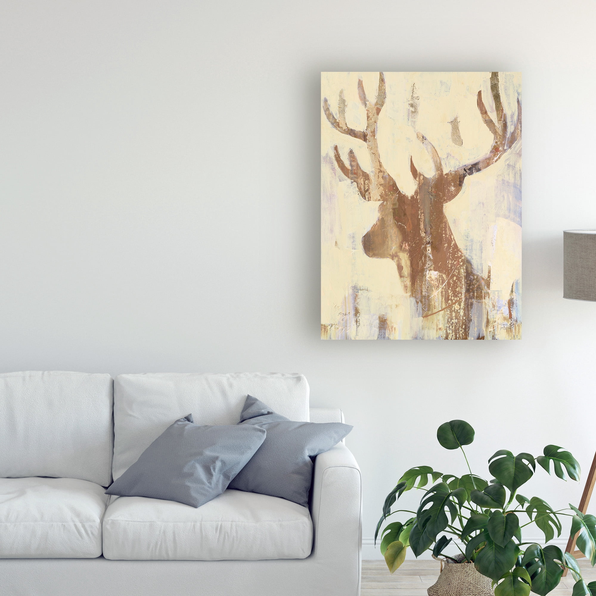 Trademark Fine Art 'Golden Antlers Ii Neutral Grey' Canvas Art by Albena Hristova