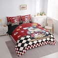 thumbnail image 4 of Manfei Kawaii Christmas Gnome Twin Bedding Sets 7-Piece, Yummy Cake Dessert Bedding Comforter Set, Vintage Square Checkered Reversible Sheet Sets, Luxury Bedroom Decor, 4 of 8