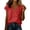 Watermelon Red1, variant on StSilkitty Casual Shirts for Womens Solid Color Cotton Linen Short Sleeve V Neck Wrap Front Blouses Lightweight Soft Tunic Tops