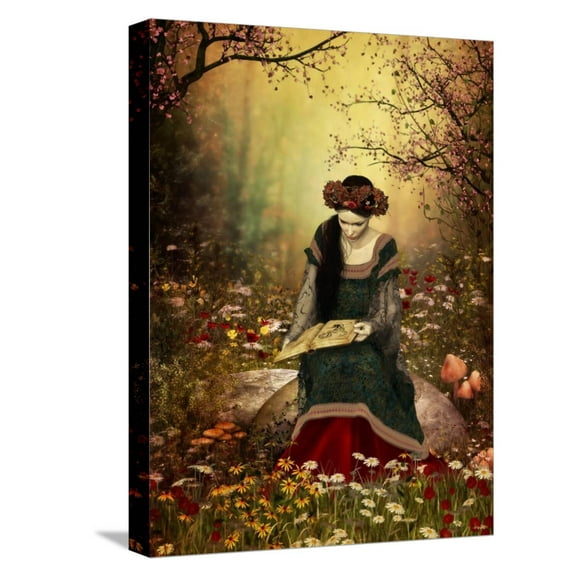 Art.com A Woman Reading A Book Stretched Canvas Print Wall Art by Atelier Sommerland, 12" x 16"