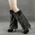 thumbnail image 4 of ievspot 1 Pair Winter Calf Covers Fuzzy Faux Fur JK Style Elastic Thickened Daily Wear Sports Outing Leg Warmers, 4 of 8