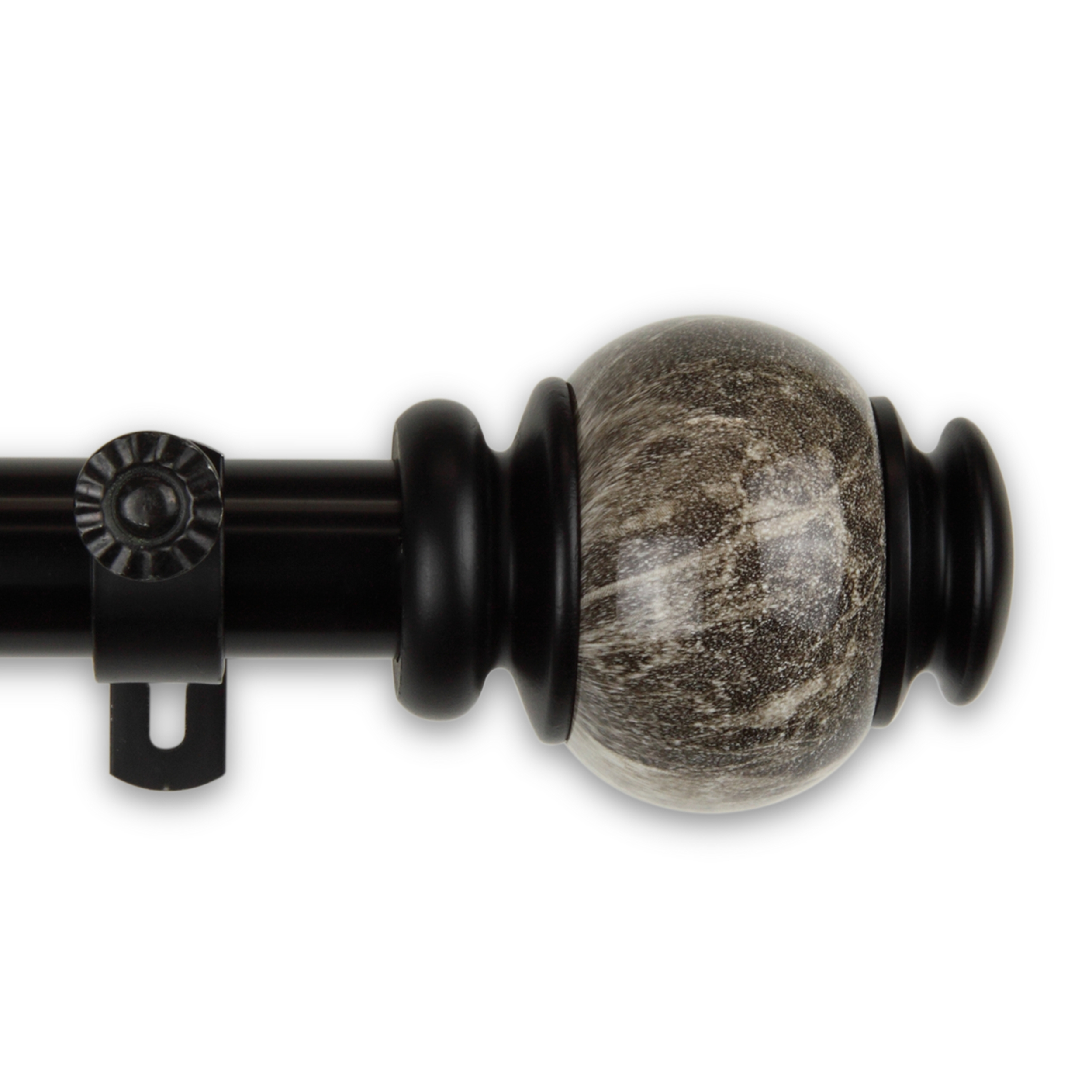 Polychrome 1" Curtain Rod 66-120 inch - Black